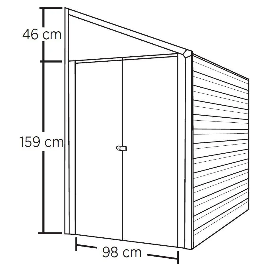 Metallgerätehaus, Anlehnhaus grau, 203x124x208 cm - 2