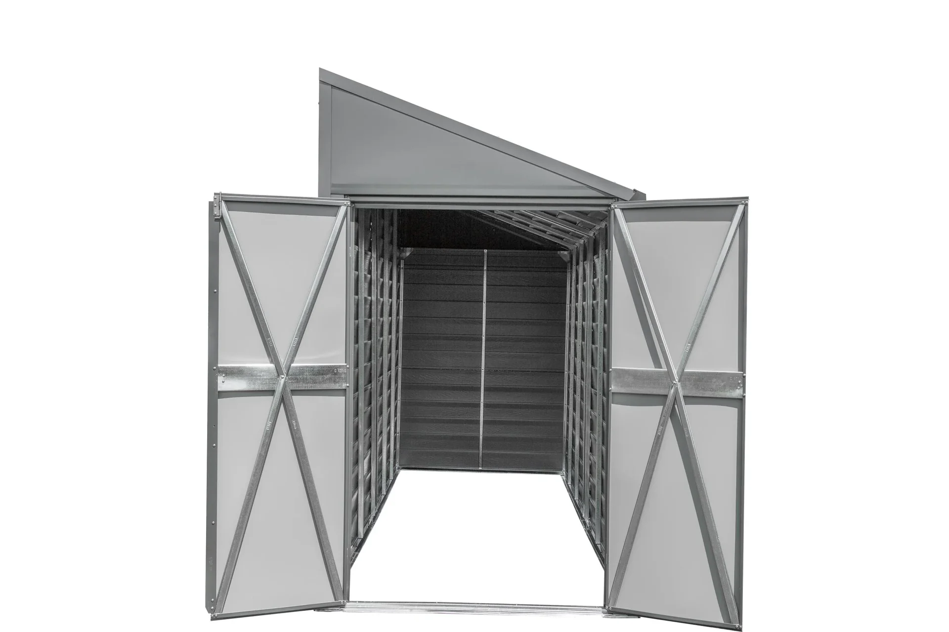 Metallgerätehaus, Anlehnhaus grau, 203x124x208 cm - 9
