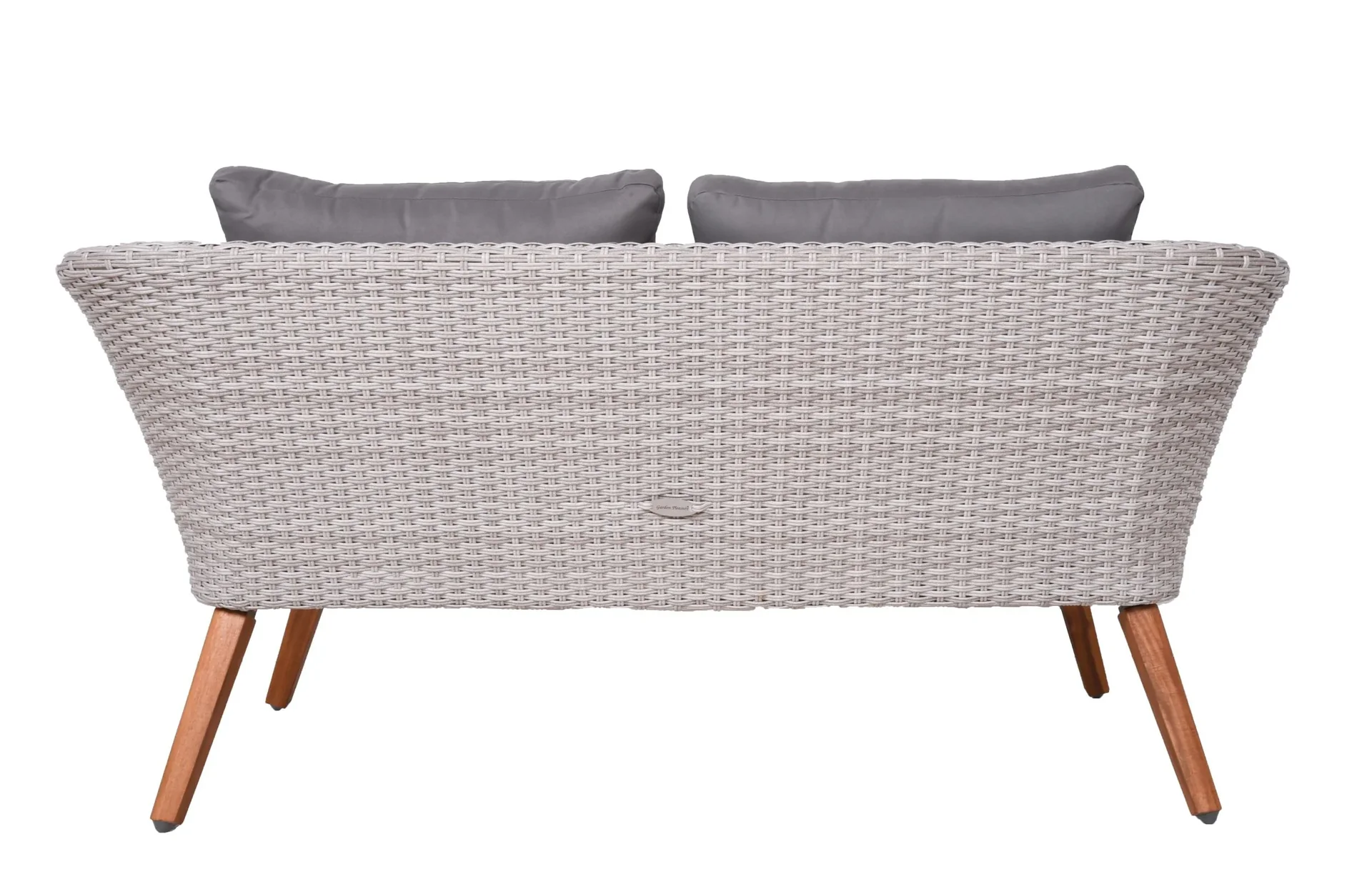 Sitzgruppe ARONA, 4-teilig, Alu / Akazie FSC 100% / Kunststoffgeflecht, grau - 1