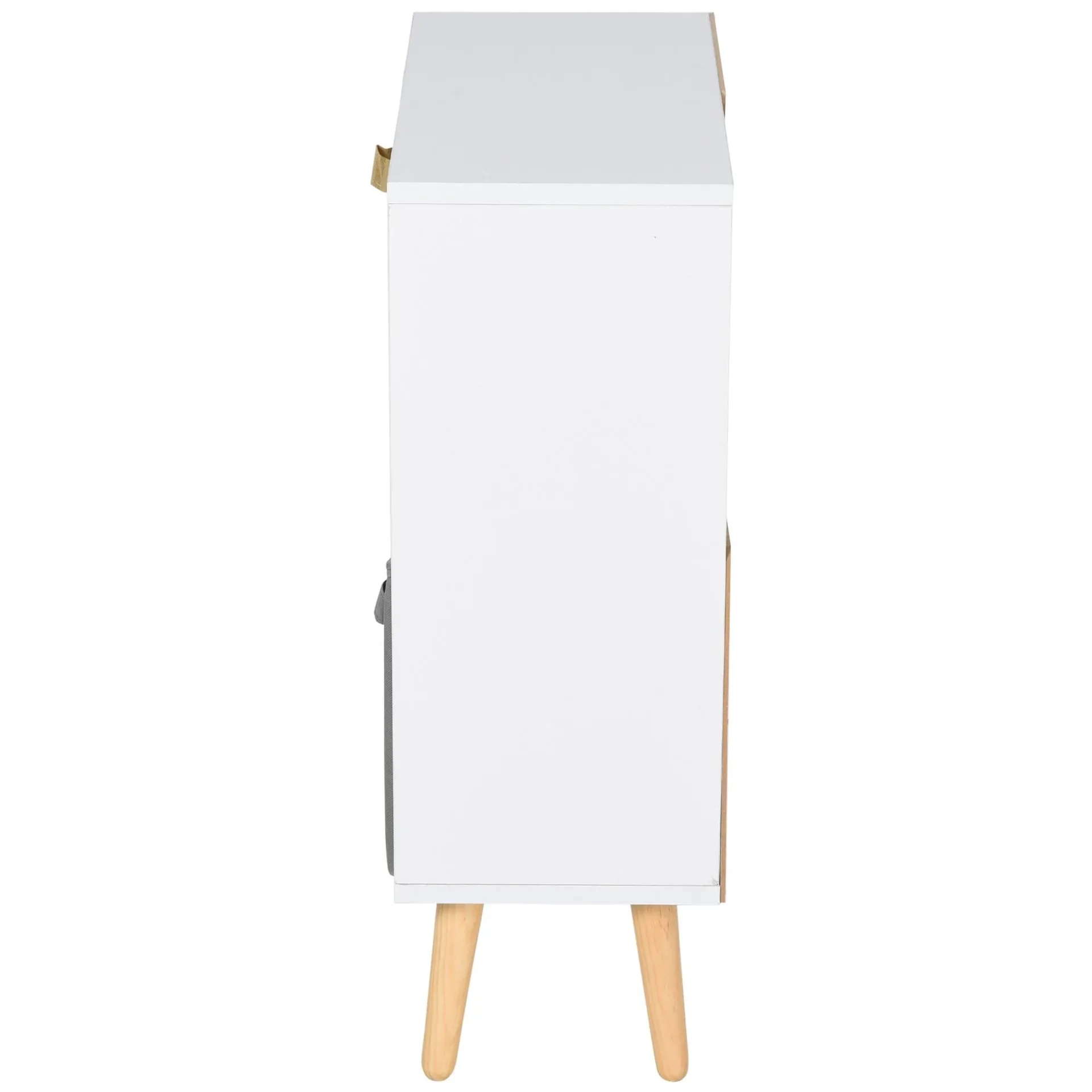 Würfelschrank mit 2 offenen Fächern und 2 Stoffschubladen - 7