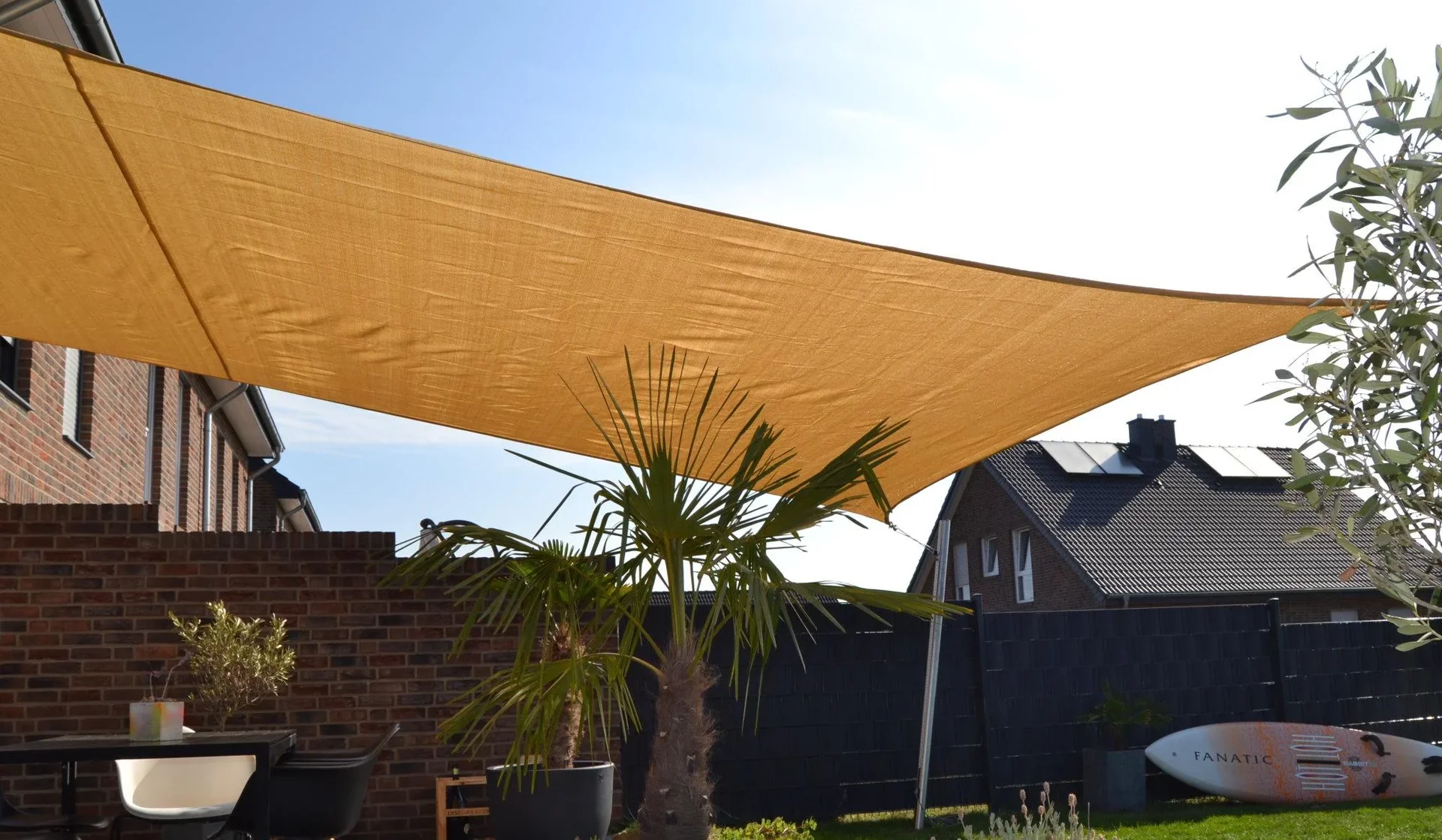 Viereck-Sonnensegel HDPE weizen 400 x 500cm - 0