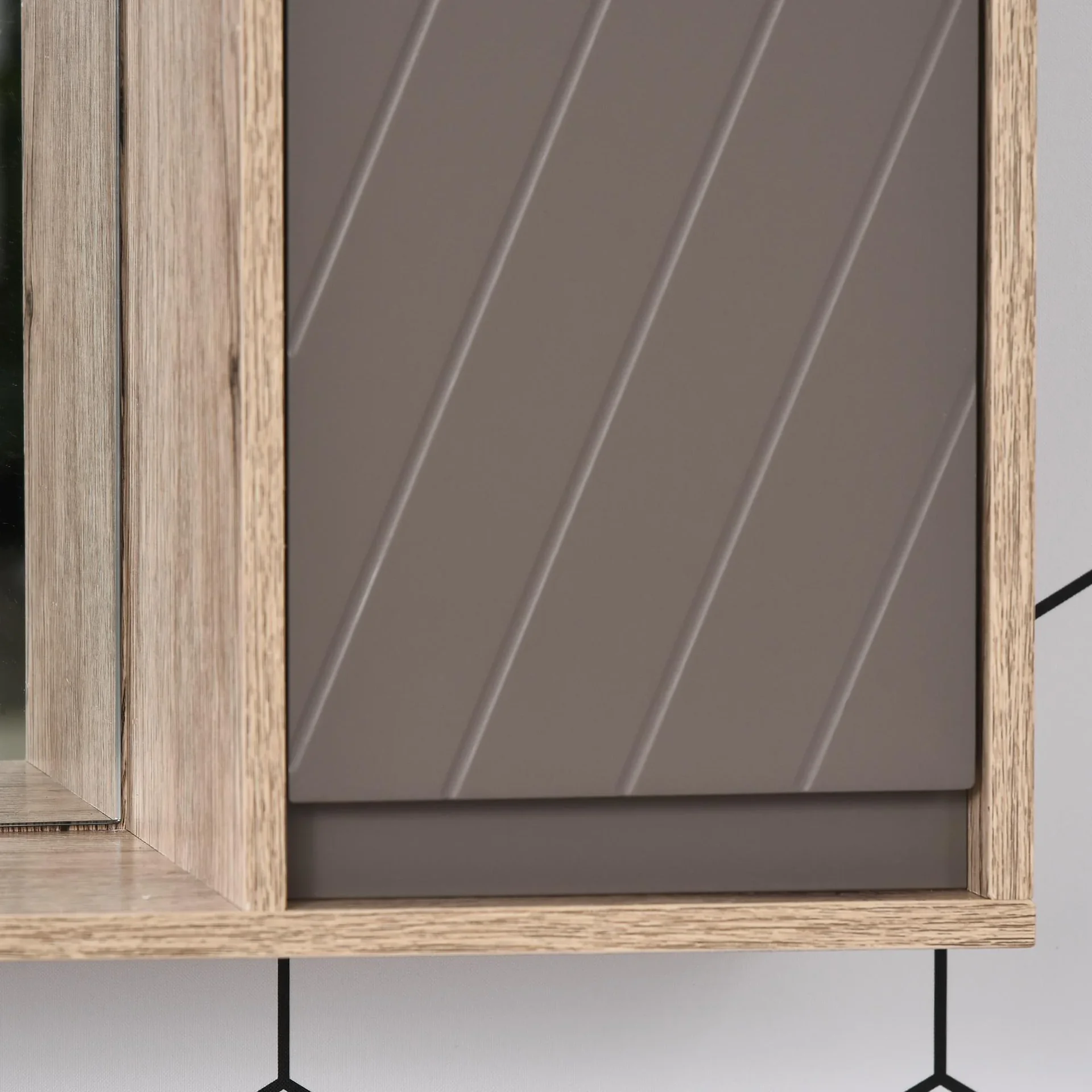 Badezimmer-Spiegelschrank, grau - 0