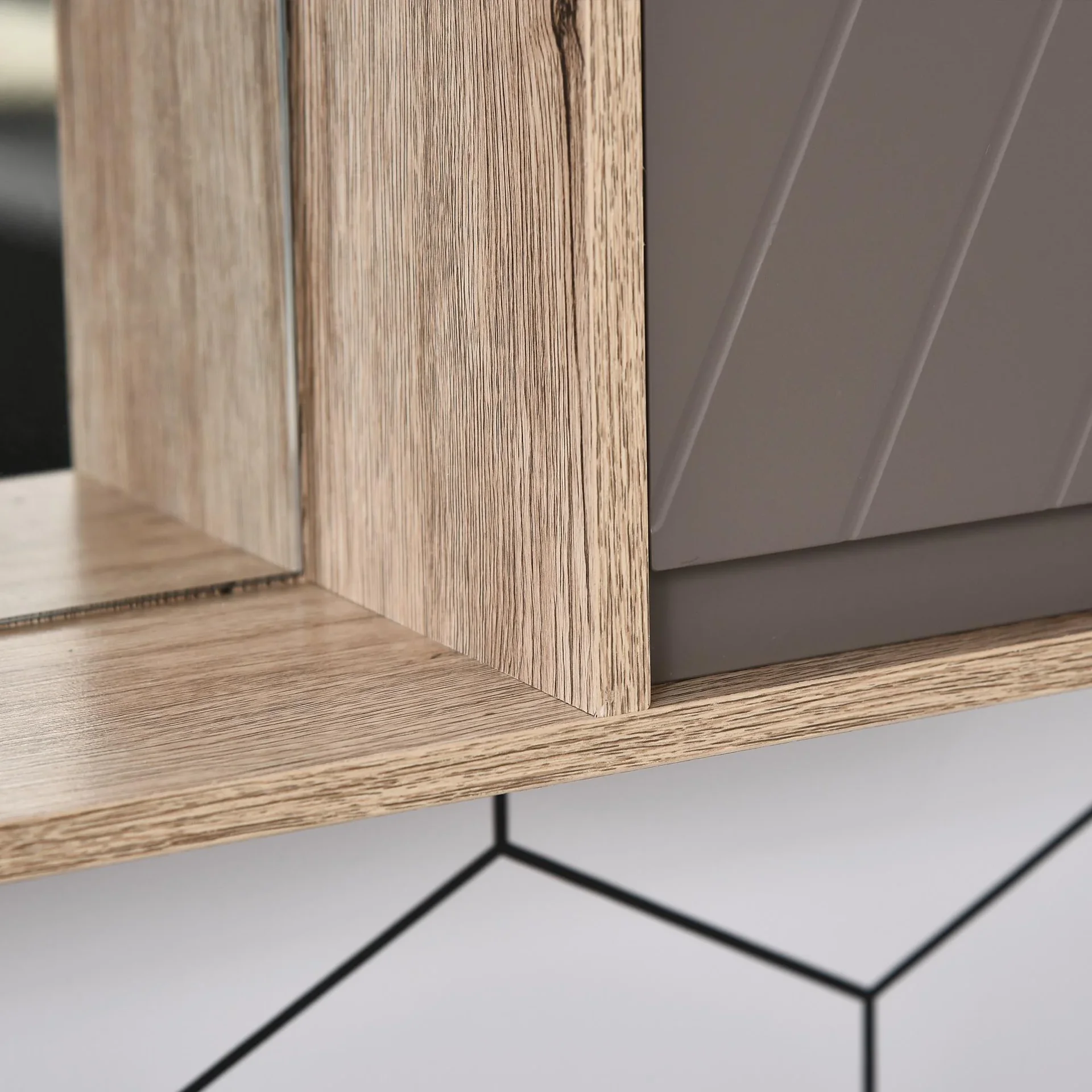 Badezimmer-Spiegelschrank, grau - 1