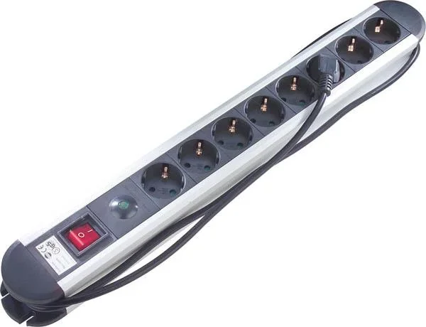 Aluminium Steckdosenleiste 4-fach - 1