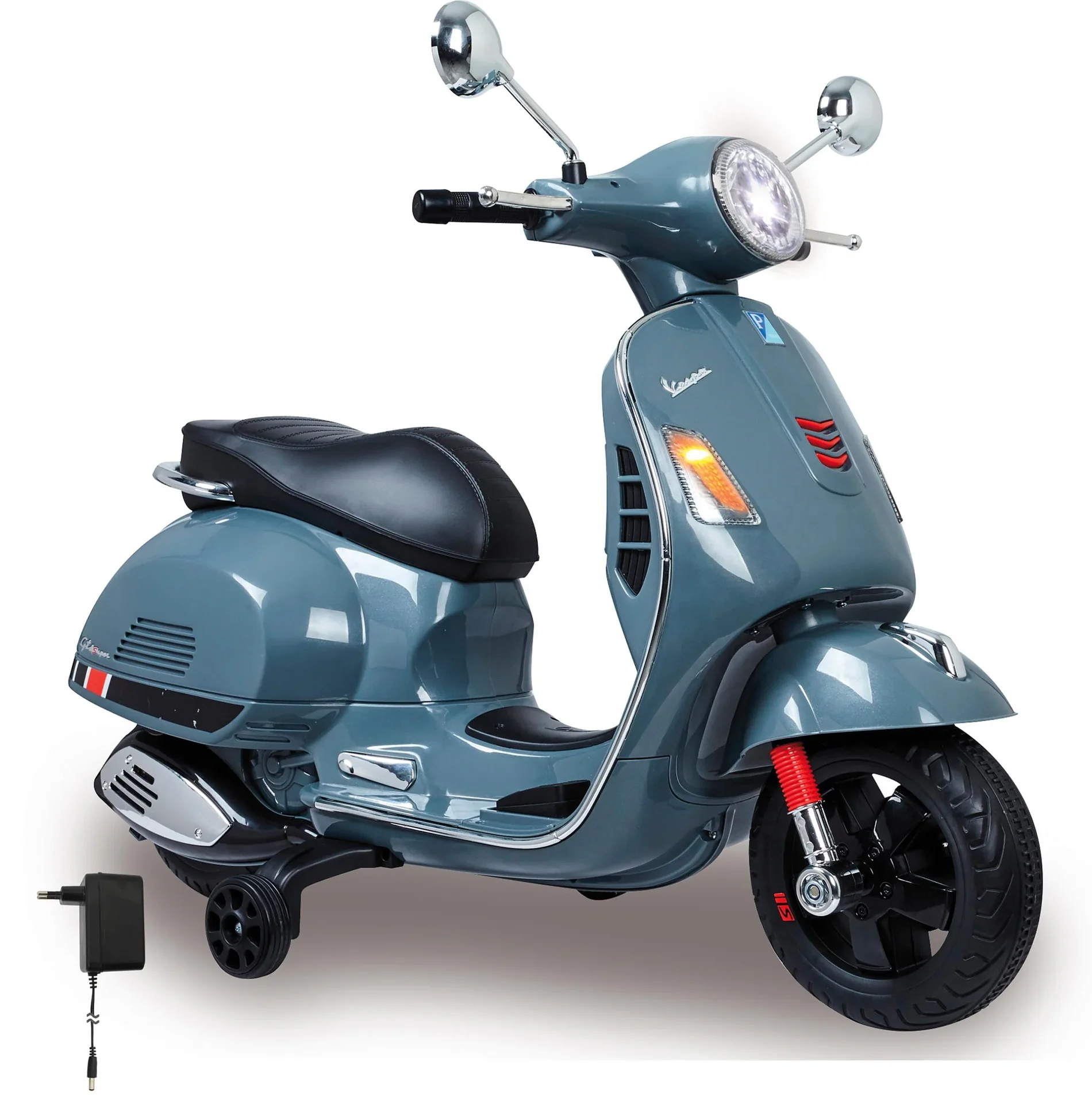 Ride-on Vespa für Kinder, 12 Volt, Grau - 2