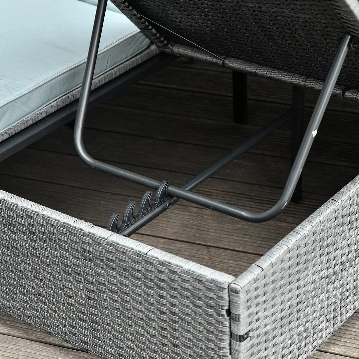 2 Personen Gartenliege mit Sonnendach grau - 6