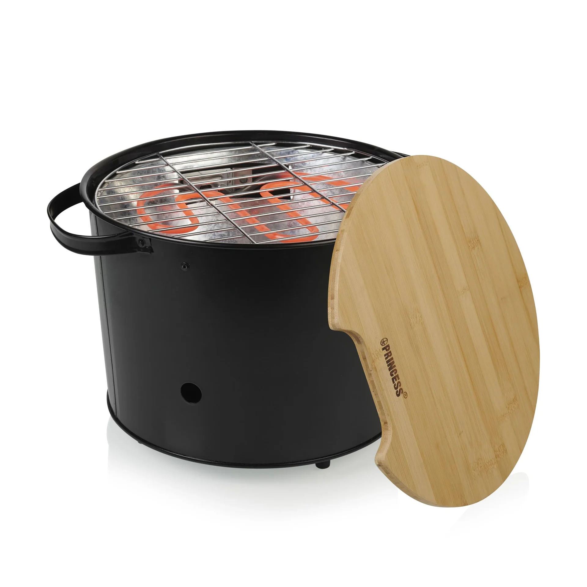 2in1 Hybrid Elektro- und Holzkohlegrill,1400 Watt - 0