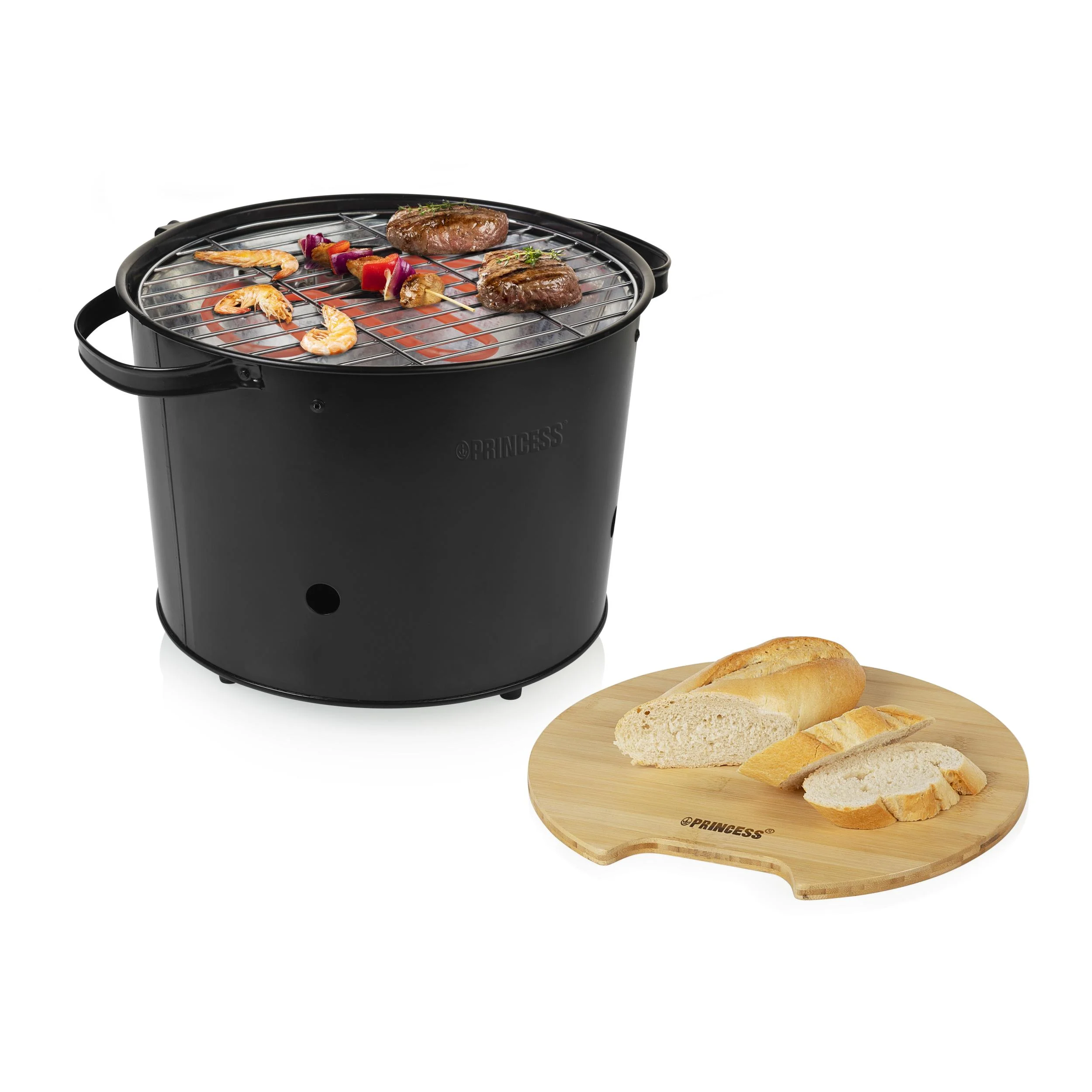 2in1 Hybrid Elektro- und Holzkohlegrill,1400 Watt - 1