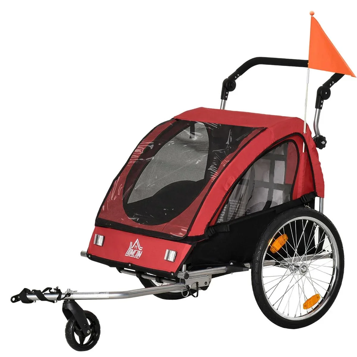 2 in 1 Kinderanhänger bunte Farben Kinderwagen Fahrradanhänger - 2