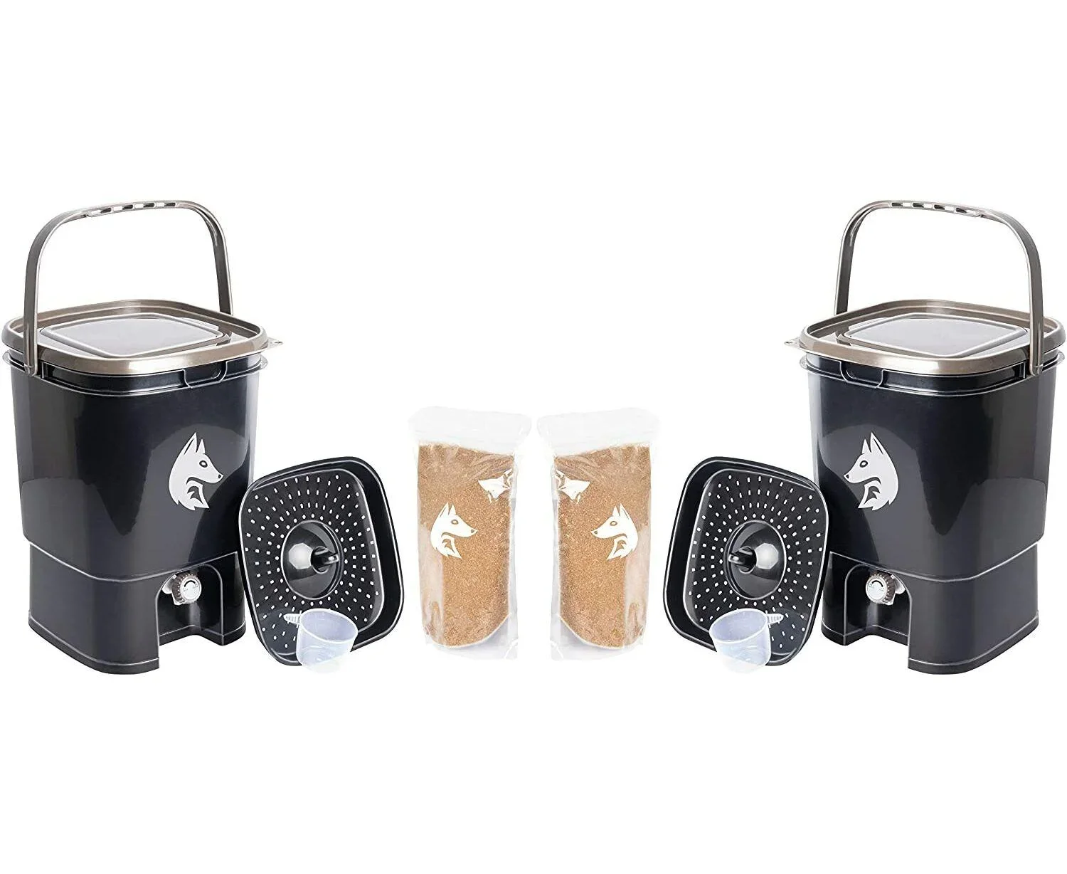 Bokashi Eimer Kompost Komplett Set, 2 x 19 Liter - 2