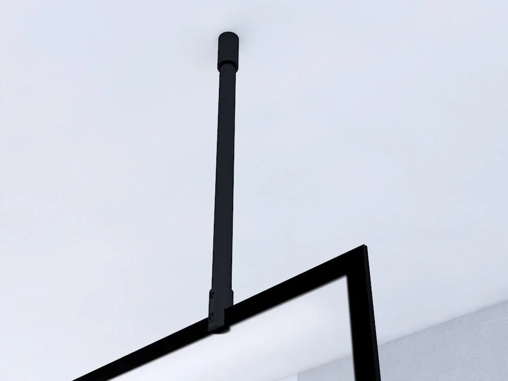 Duschwand in modernem Design 140 x 195 cm - Glasdusche mit matt schwarzen Wandprofil - 1