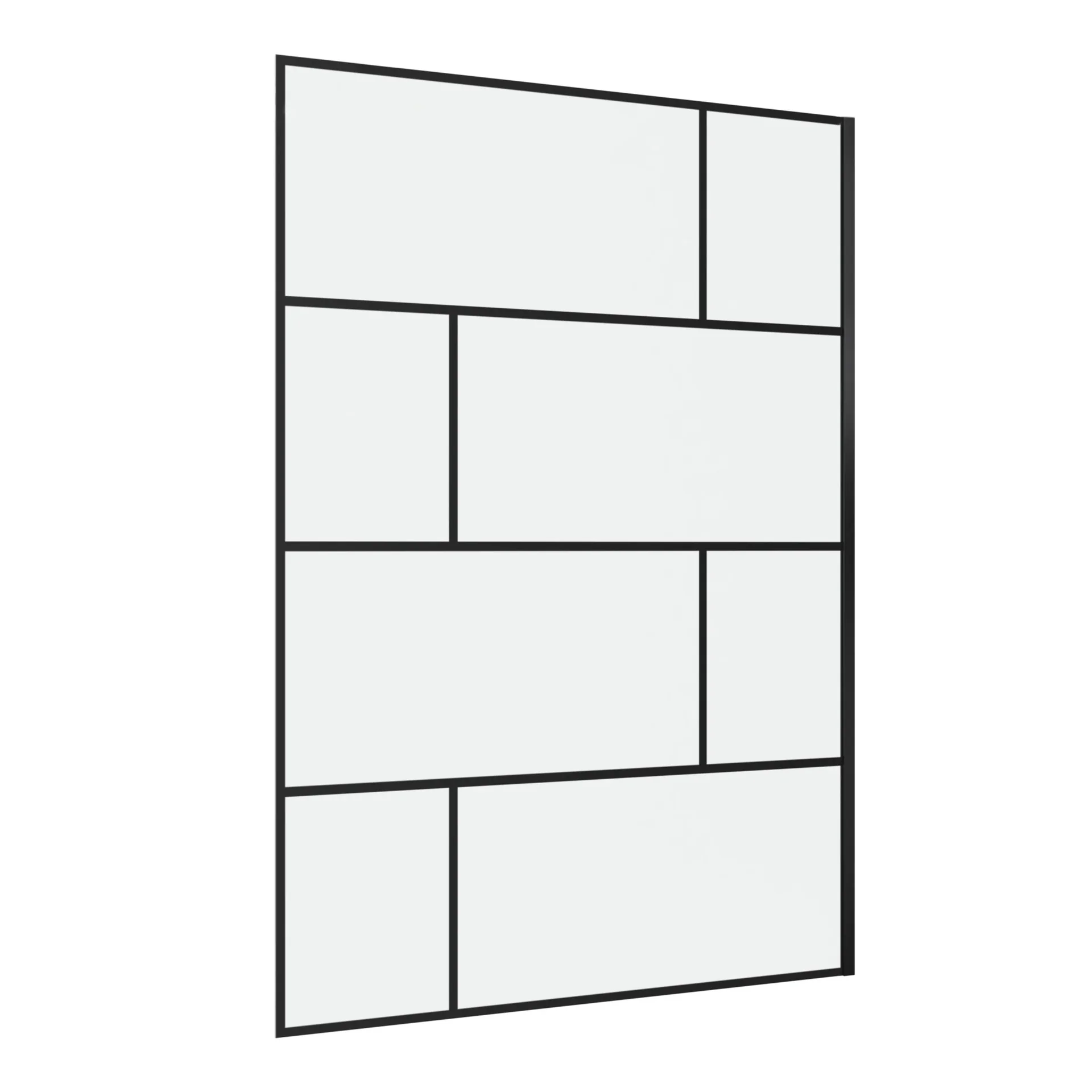 Duschwand in modernem Design 140 x 195 cm - Glasdusche mit matt schwarzen Wandprofil - 5