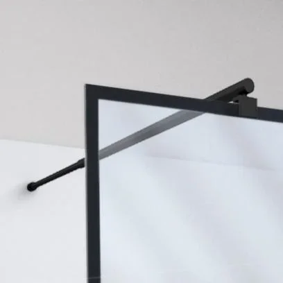 Duschwand in modernem Design 140 x 195 cm - Glasdusche mit matt schwarzen Wandprofil - 6