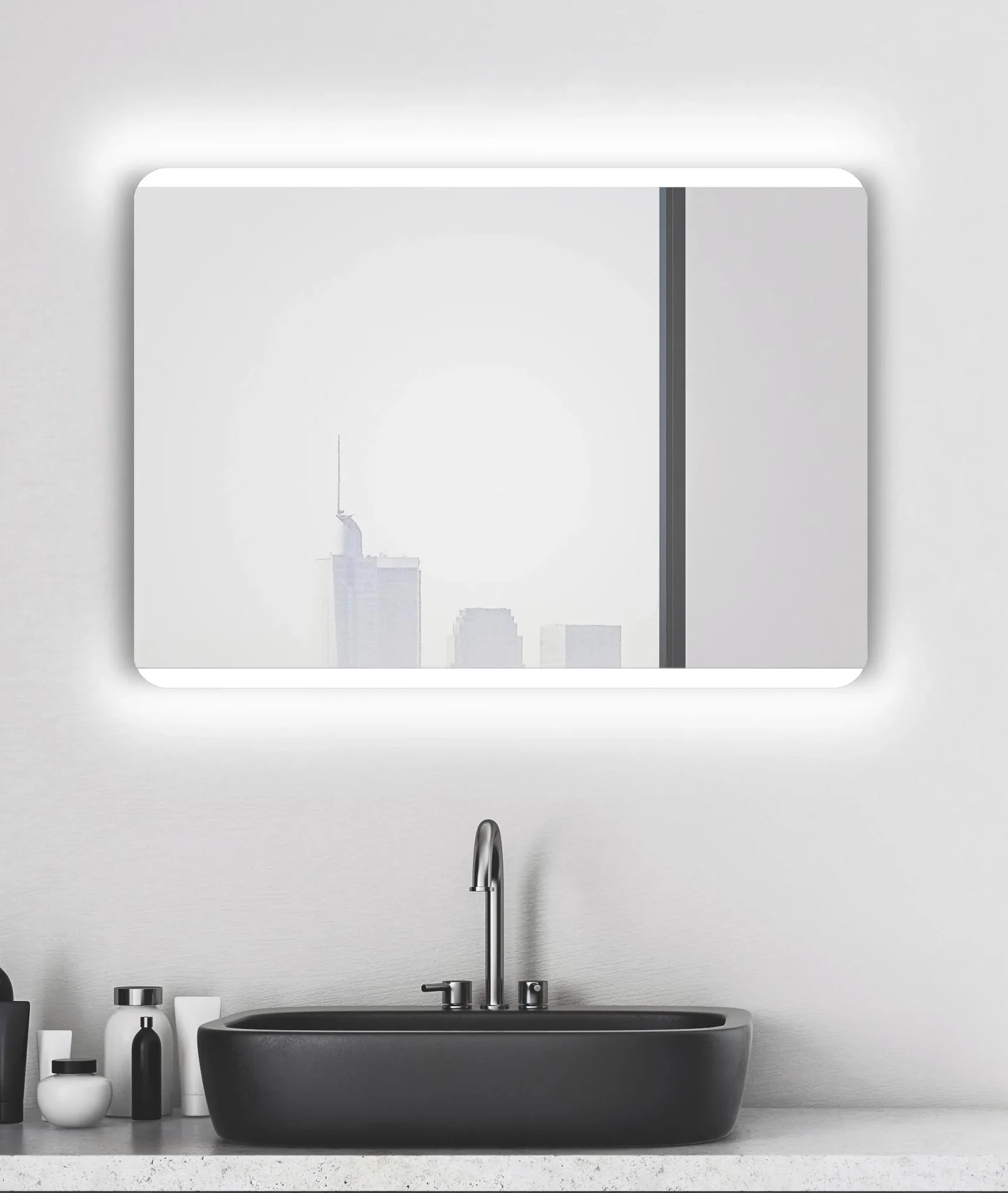 Badezimmerspiegel mit Beleuchtung, "Chic" - 50 x 70 cm - Lichtfarbe neutralweiß - 0