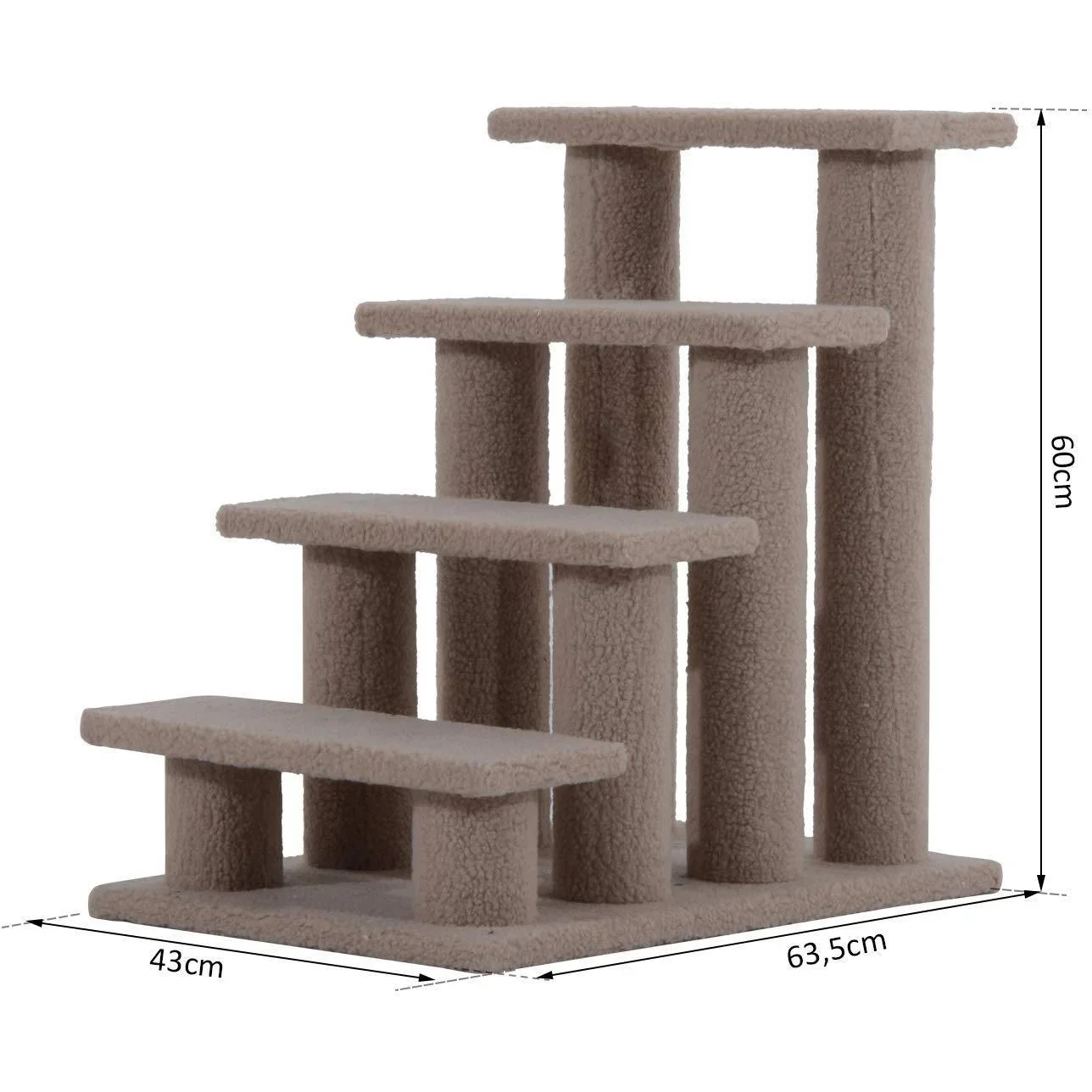 Tiertreppe Katzentreppe Hundetreppe 4 Stufen Hellbraun - 4
