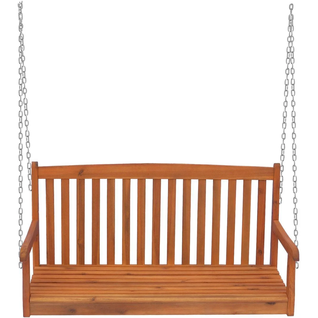 Hängebank Gartenschaukel 2-Sitzer mit Ketten Holz Braun - 3