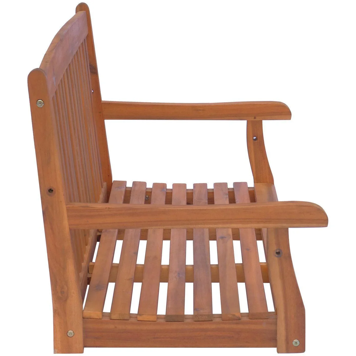 Hängebank Gartenschaukel 2-Sitzer mit Ketten Holz Braun - 5