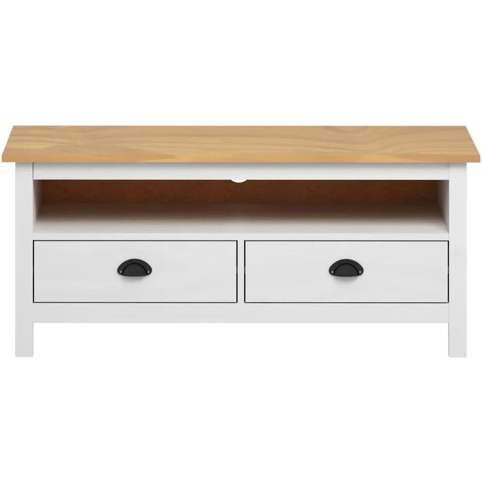 TV-Schrank Hill Range 110x40x47 cm Kiefer massiv weiß - 2