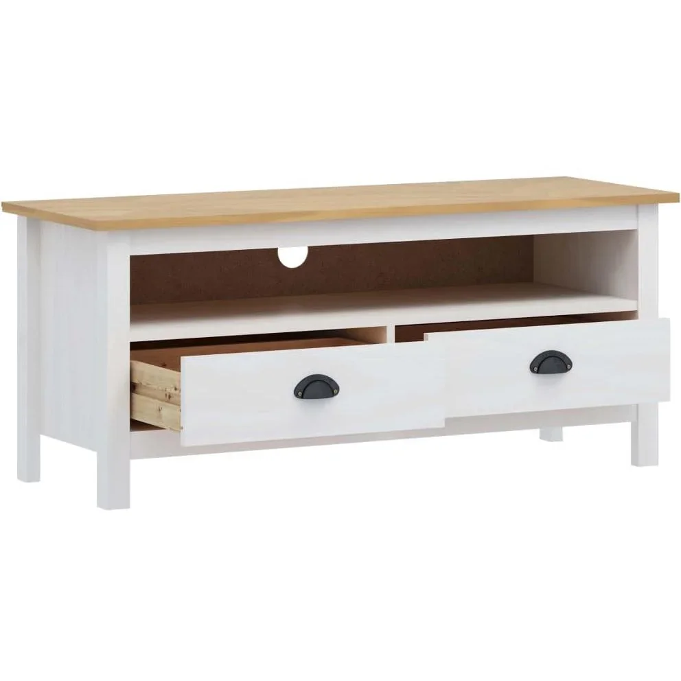 TV-Schrank Hill Range 110x40x47 cm Kiefer massiv weiß - 3