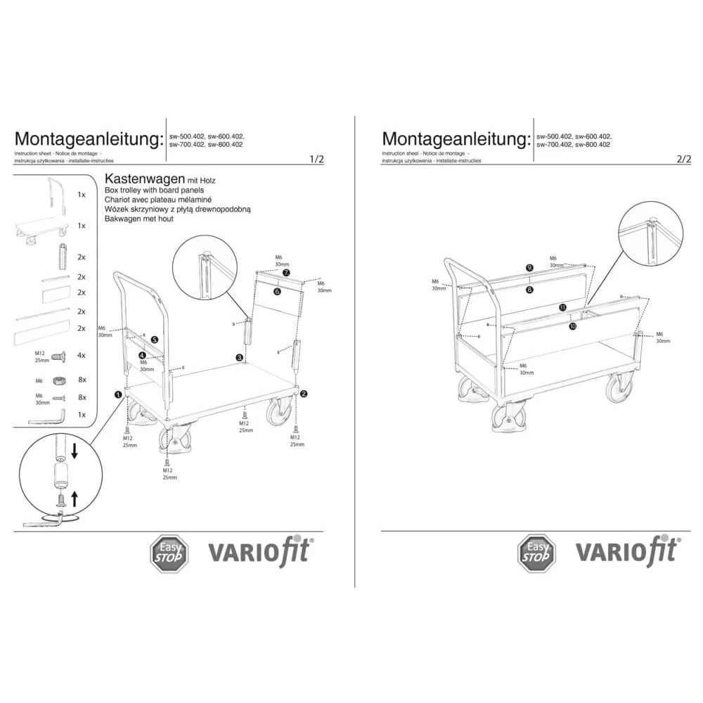 Kasten-/ Bügelwagen Typ XL + EasySTOP-0