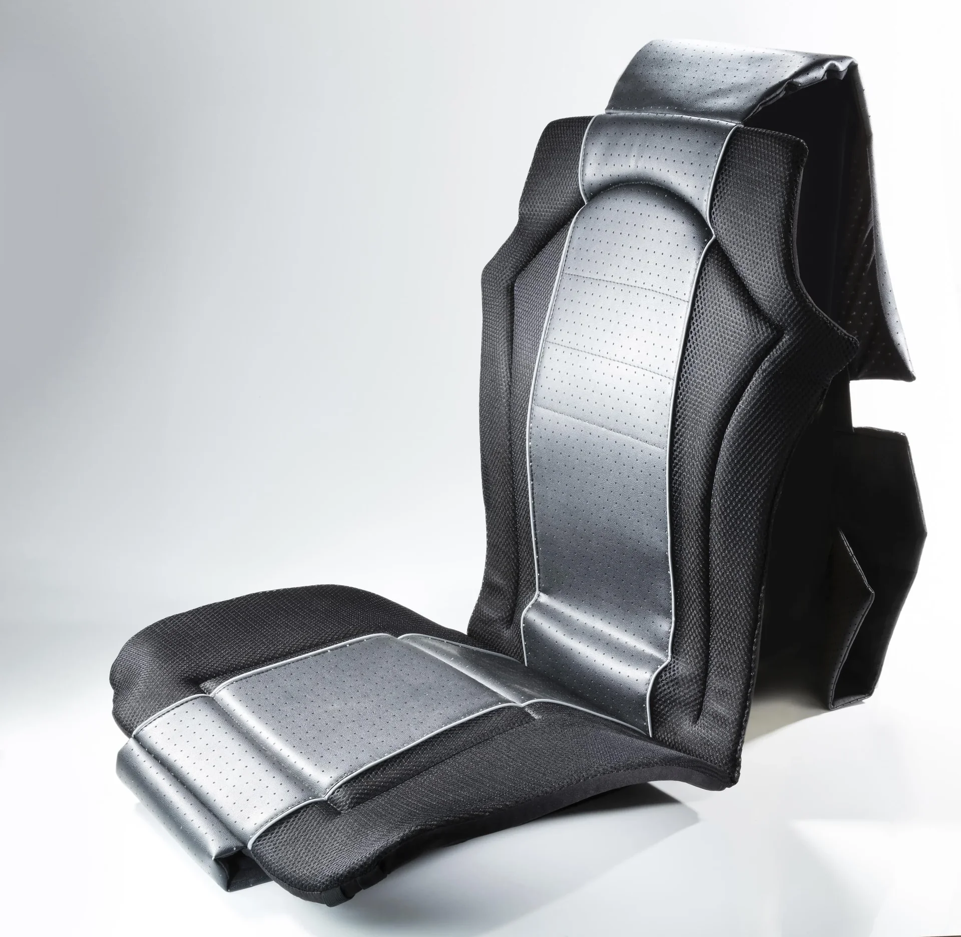 Premium Sitzauflage, Lederlook schwarz - 1