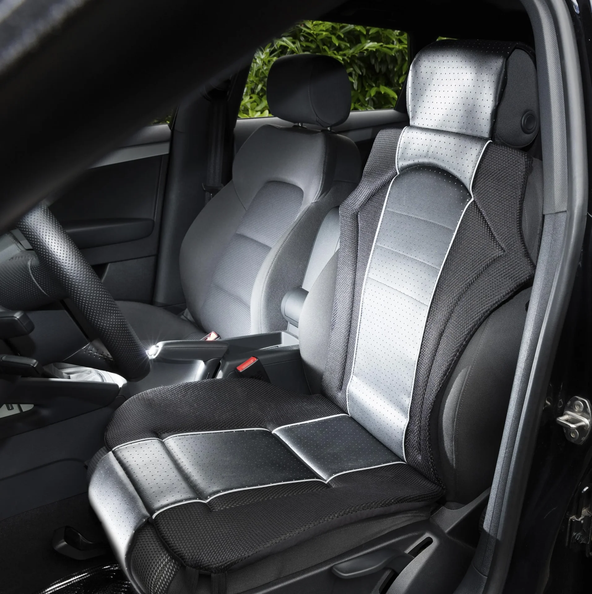 Premium Sitzauflage, Lederlook schwarz - 3