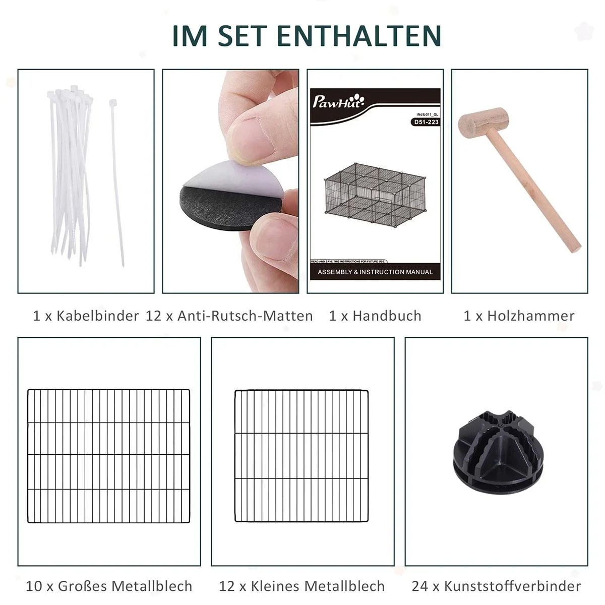 Kleintiergehege kleintierkäfig Freigehege DIY Metall Hase Chinchilla Multi-Winkel-Verbindungen Anti-Rutsch-Matte öffenba - 2