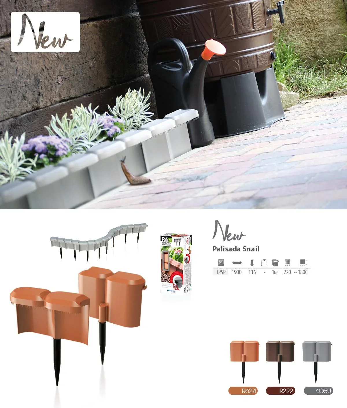 Beeteinfassung SNAIL, terrakotta - 1