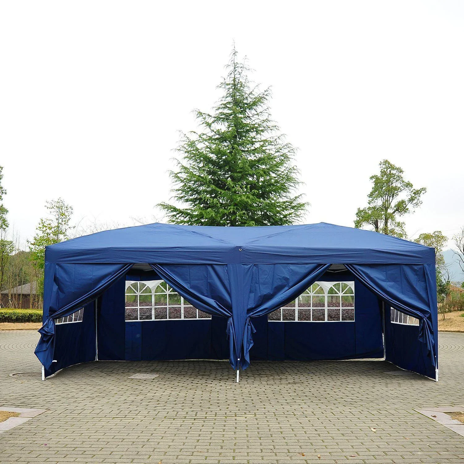 Faltpavillon 3x6 Wasserabweisend Blau Stabil Outsunny - 0