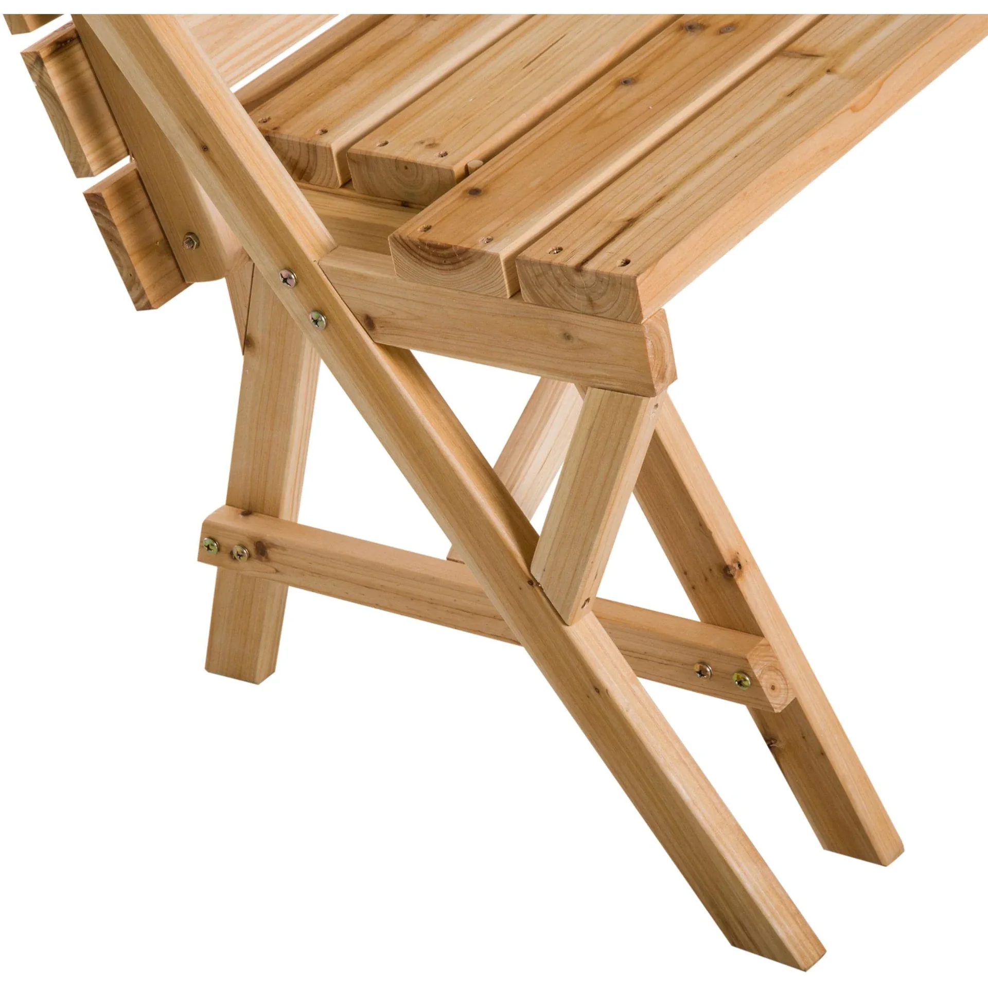 Bierzeltgarnitur 2-in-1 klappbar Sitzgruppe Gartengarnitur 1 x Tisch 2 x Sitzbank Tannenholz Natur 138 x 130 x 73 cm - 3