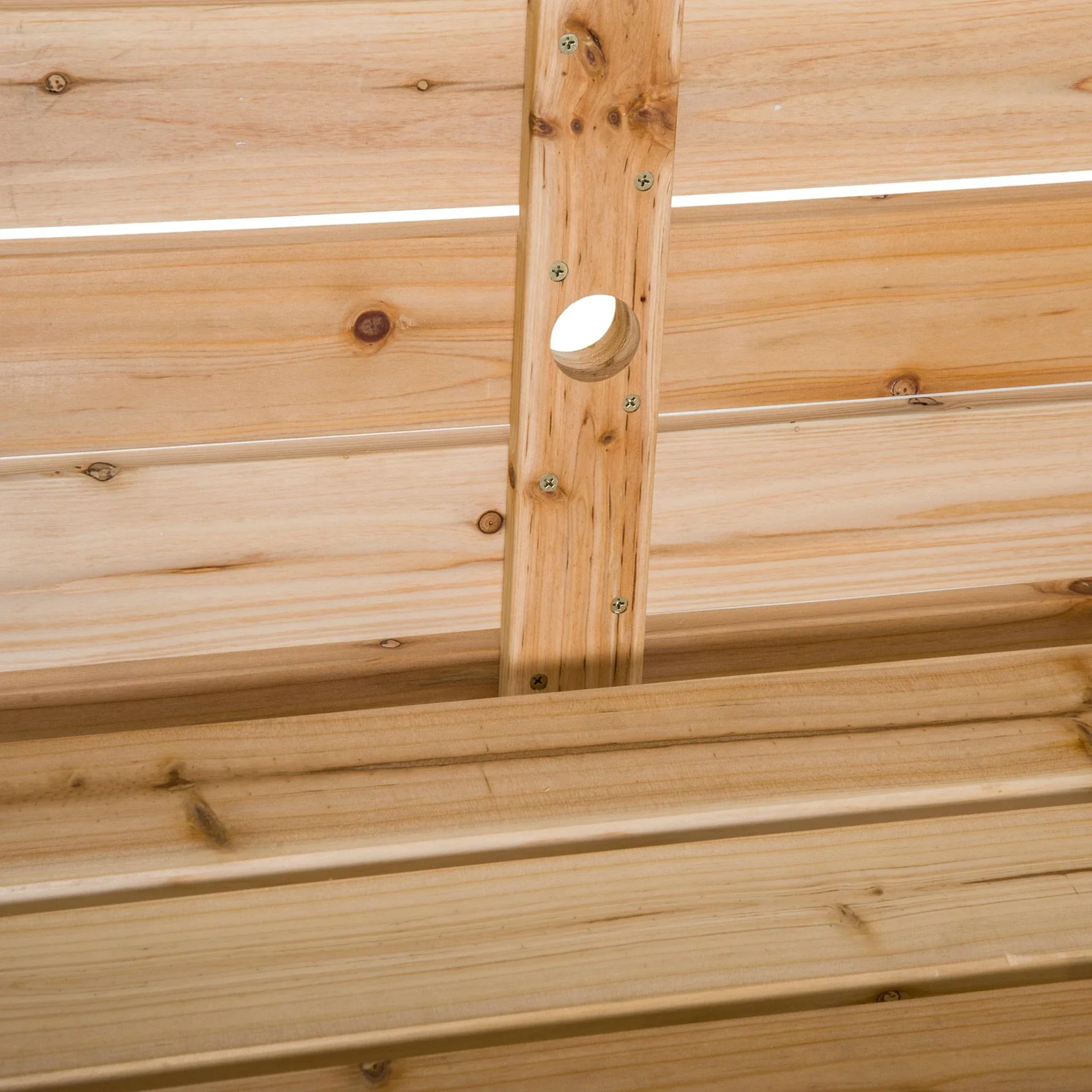 Bierzeltgarnitur 2-in-1 klappbar Sitzgruppe Gartengarnitur 1 x Tisch 2 x Sitzbank Tannenholz Natur 138 x 130 x 73 cm - 6