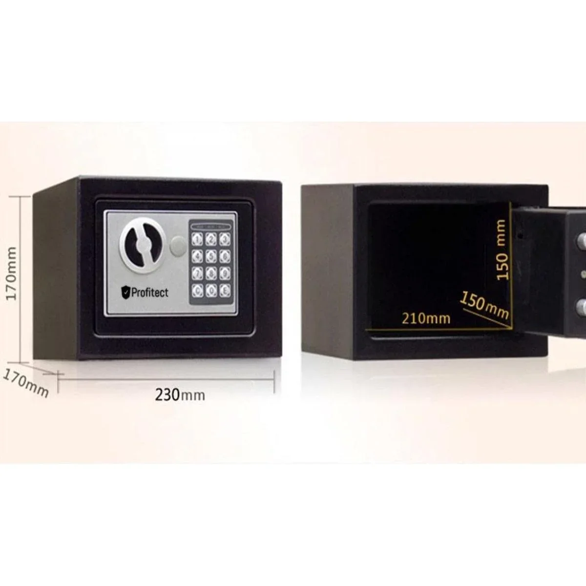 Safe - Elektronischer Safe - 31x20x20 cm - Schwarz - 3