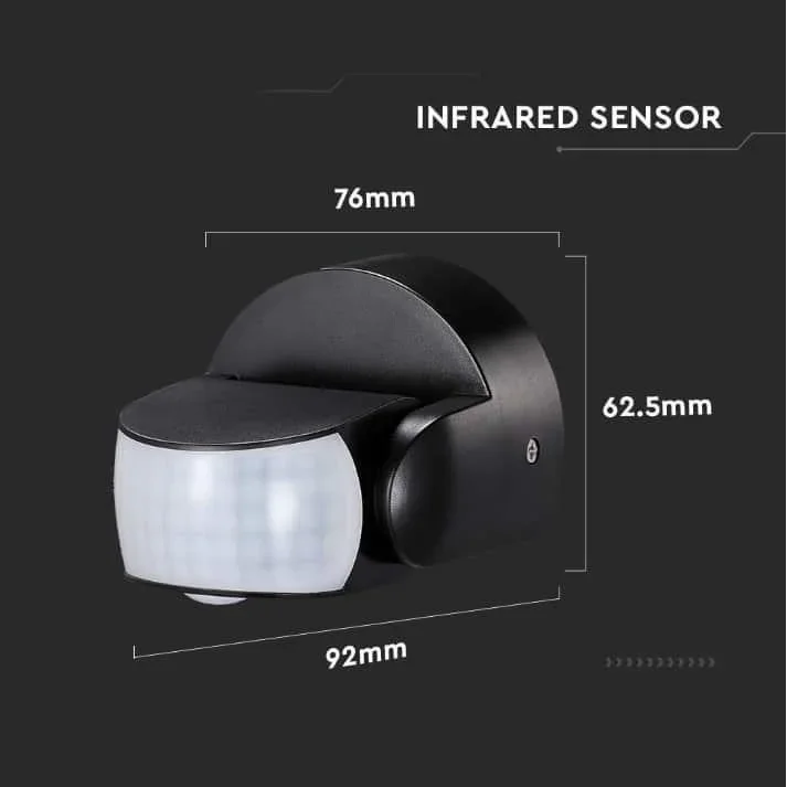 VT-8093 Bewegungsmelder mit Dämmerungsschalter - 180° - schwarz - 1