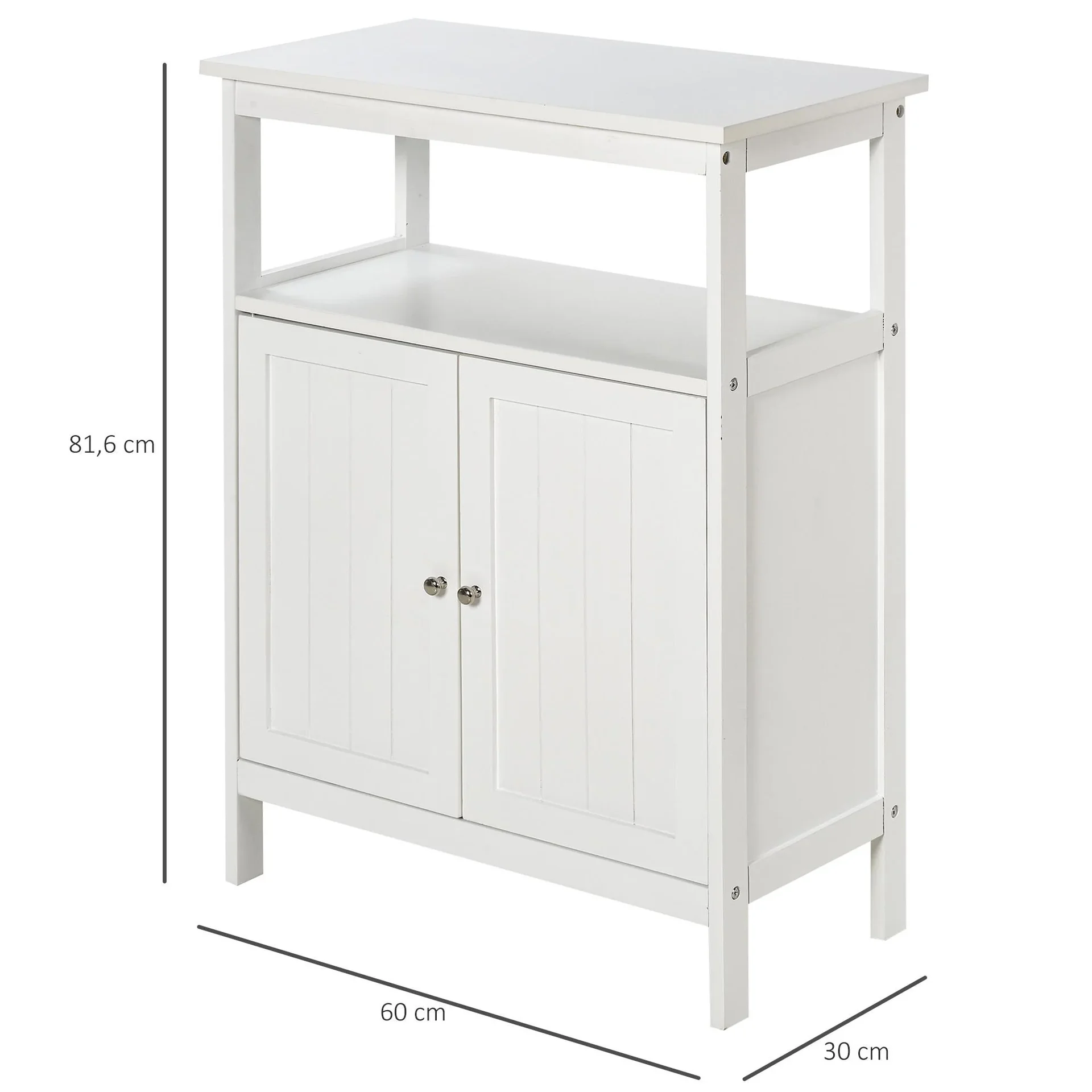 Badezimmerschrank mit 1 offenem Regal, weiß - 3