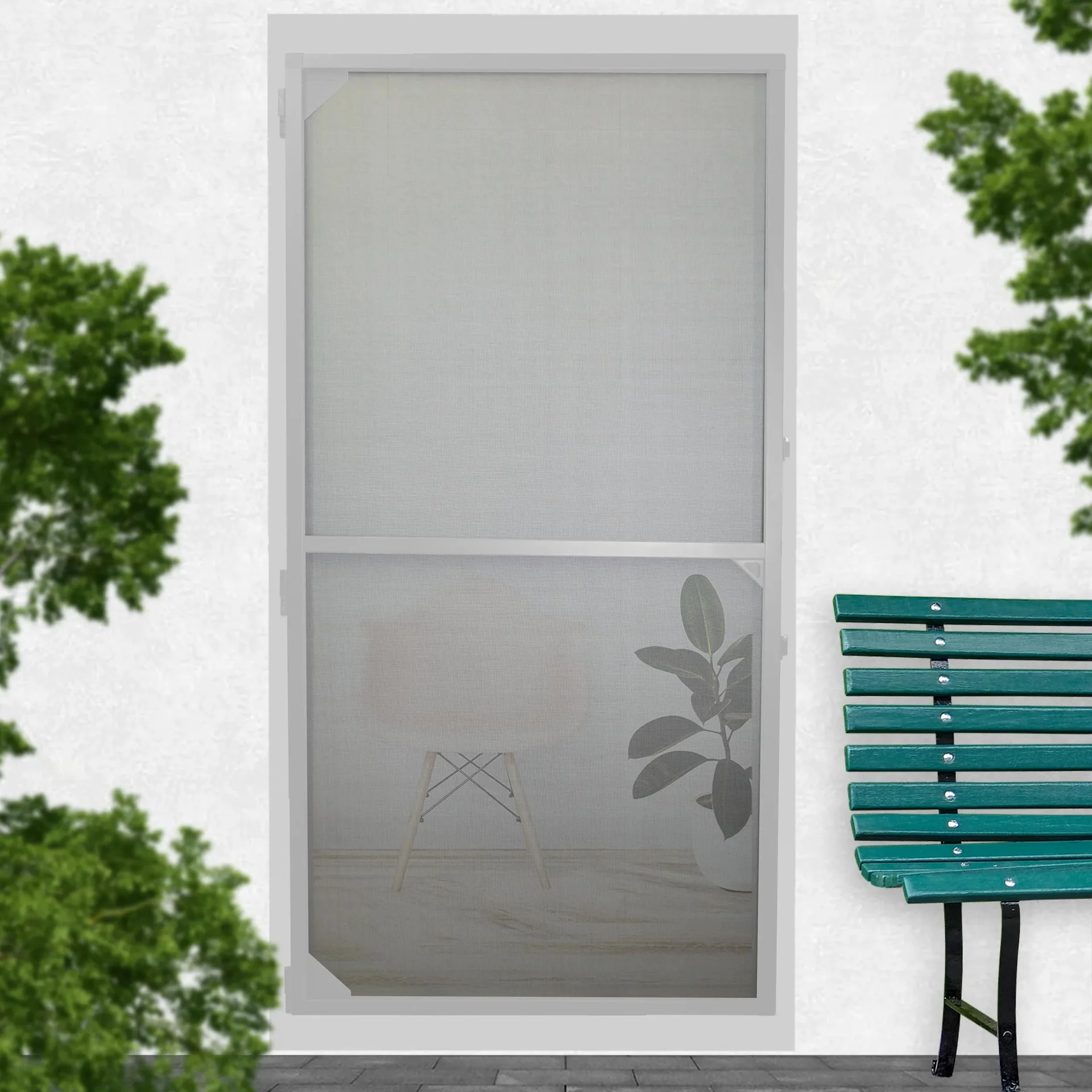 Teleskopierbarer Insektenschutz für Türen, 100 x 215 cm, Weiß - 3