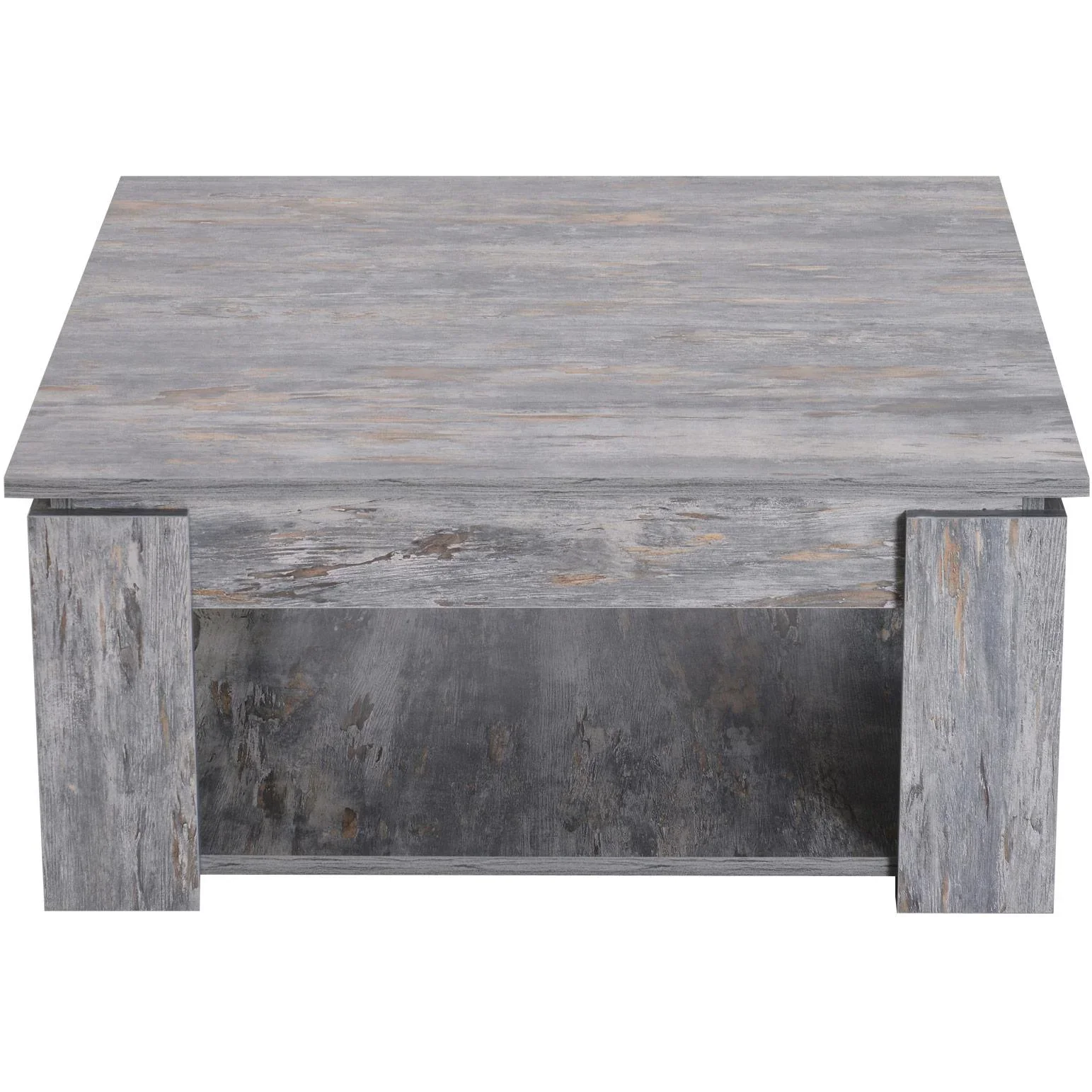 Couchtisch Beistelltisch Holztisch mit Ablage Pinie Shabby 80 x 80 cm - 3