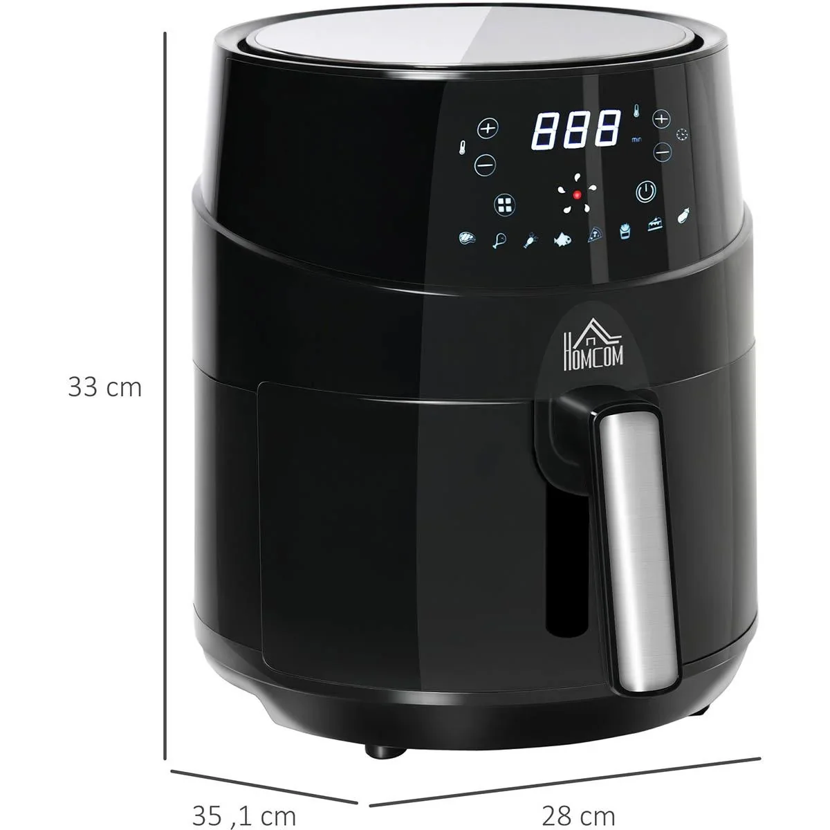 Heißluftfritteuse ohne Öl 4,5 L 1500W Airfryer mit 8 voreingestellte Modi LED-Display Antihaftbeschichteter Korb für ges - 3