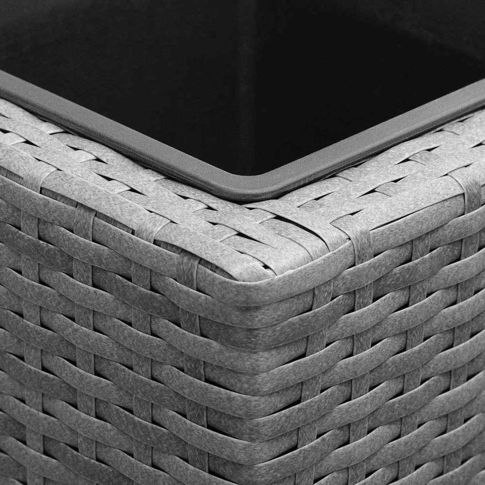 Polyrattan Blumentopf grau 83x30,5x60cm - 2