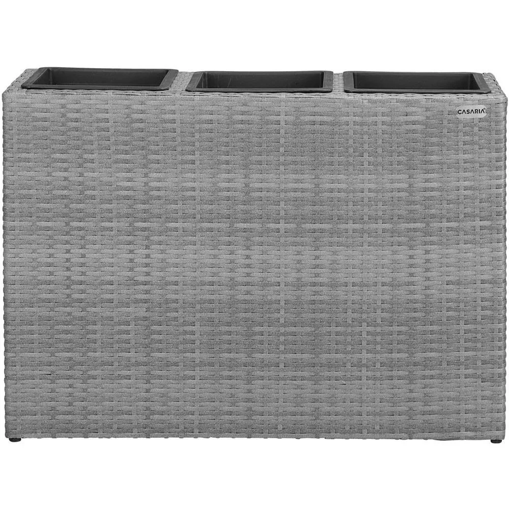 Polyrattan Blumentopf grau 83x30,5x60cm - 6