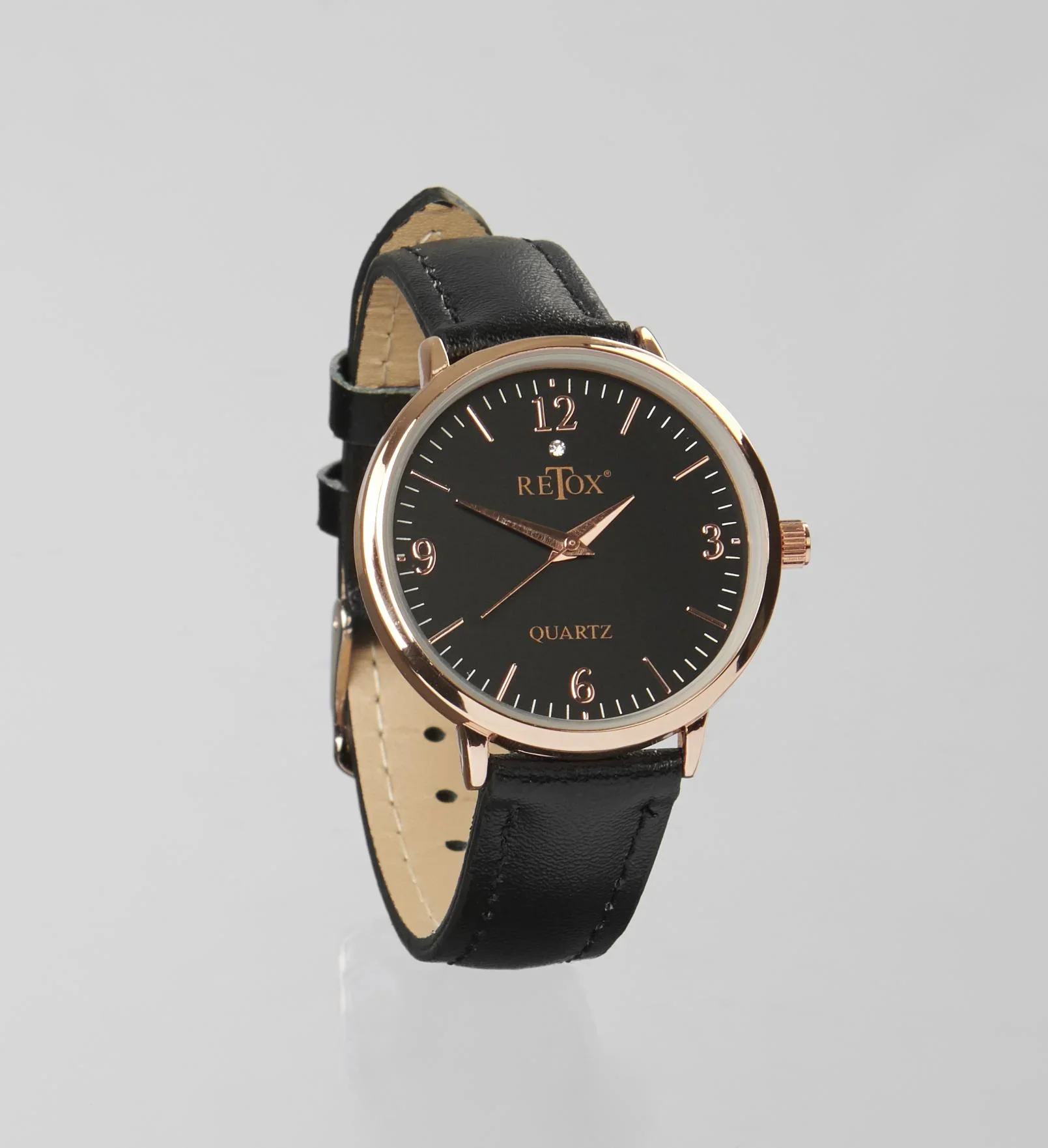 Edles Herren und Damen Uhrenset in Rosegold Optik mit Echtleder-Armband - 3