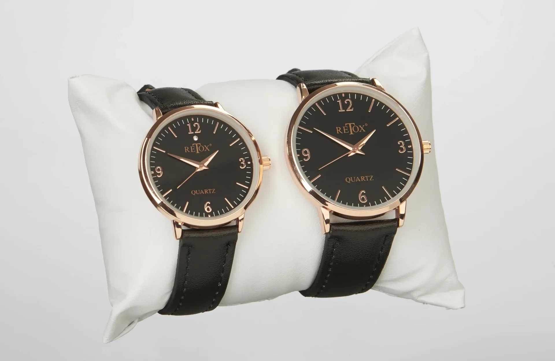 Edles Herren und Damen Uhrenset in Rosegold Optik mit Echtleder-Armband - 8