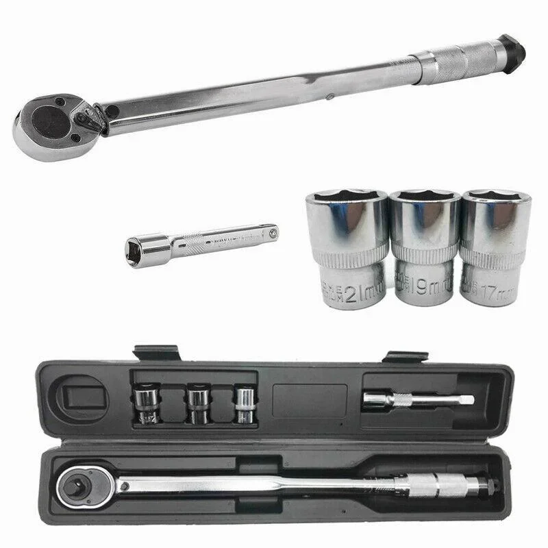 Werkzeug 1/2 Zoll Drehmomentschlüsselsatz im Koffer - 17, 19, 21 mm - 12,7 cm Länge - 4