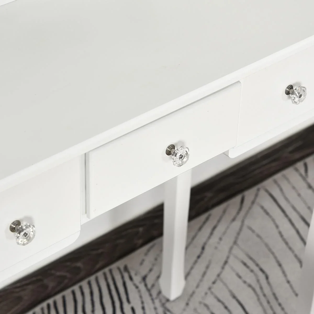 Frisierkommode mit Spiegel und 5 Schubladen, weiß - 5