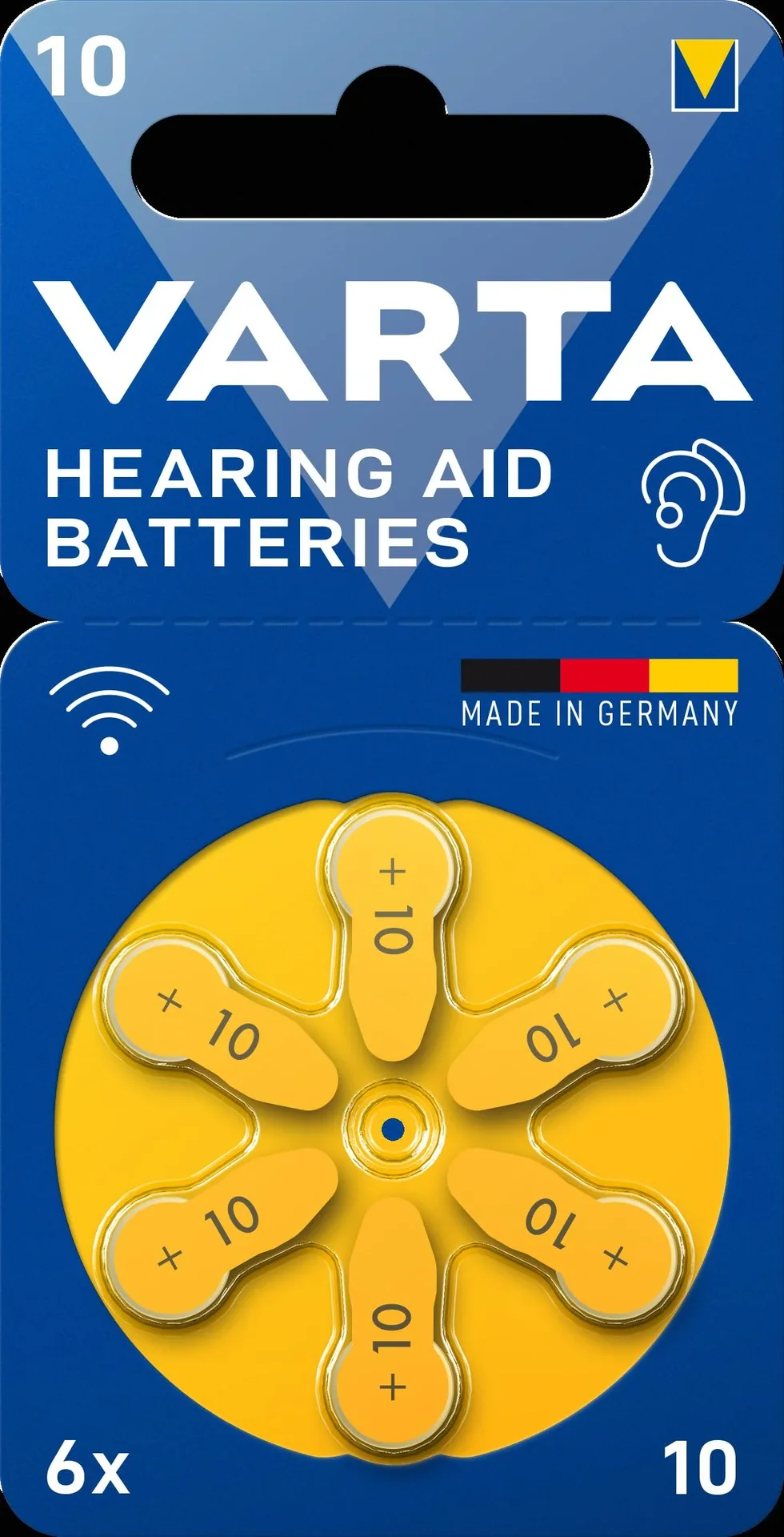 Batterien für Hörgeräte Zink-Luft 10 (PR70), 6er Set - GELB - 1