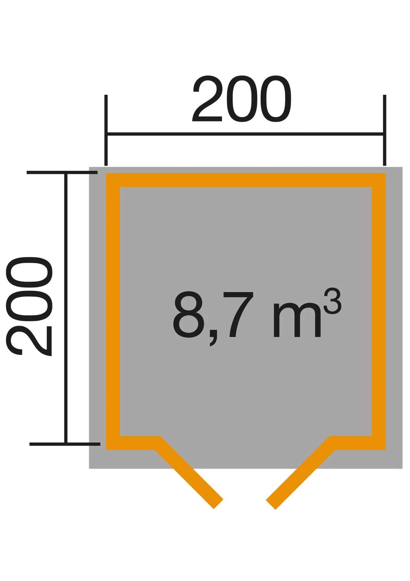 Gartenhaus 209 Gr. 1 253 x 234 x 244 cm Wandstärke 28 mm, mit Doppeltür natur - 2