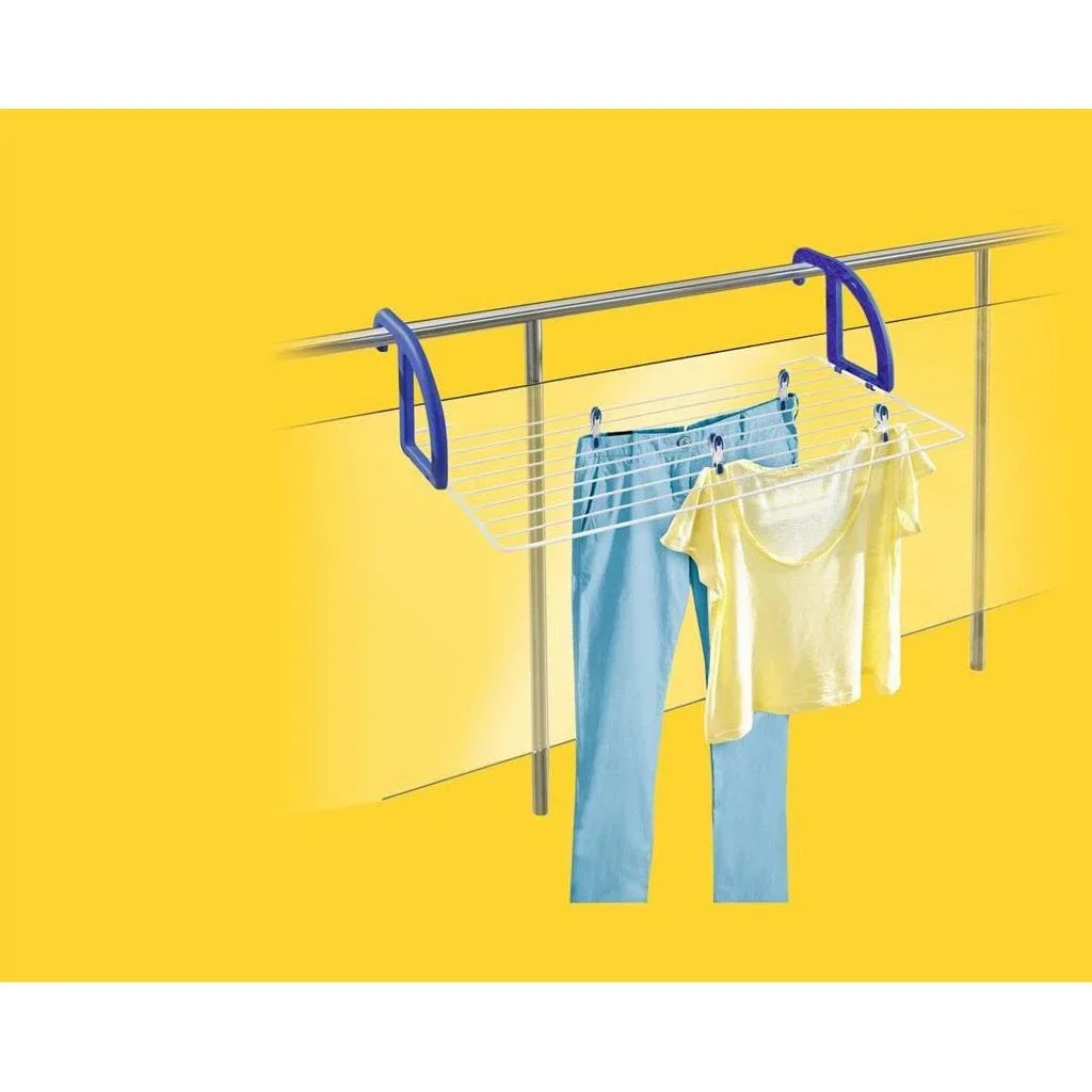 Classic 70 Hänge-Trockengestell / Trockengestell für Balkon - 7m Trockenlänge - Blau/Weiß - 3