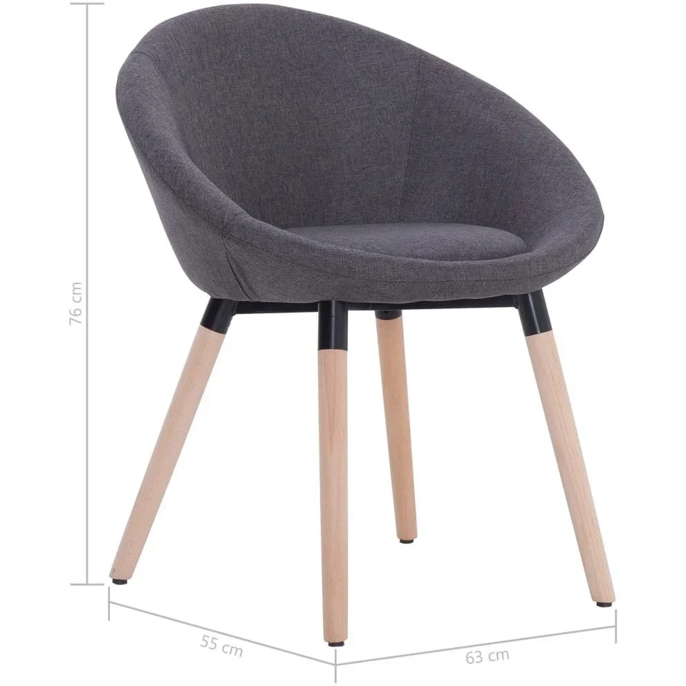 Esszimmerstuhl Stoff dunkelgrau - 4