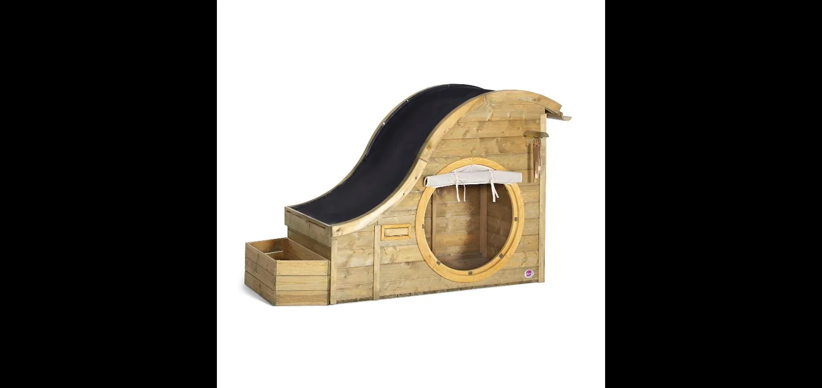 Discovery Nature Play Hideway, Outdoor-Spielhaus für Kinder aus Holz, Pflanzkübel, Malscheibe, Windspiel, natur - 10