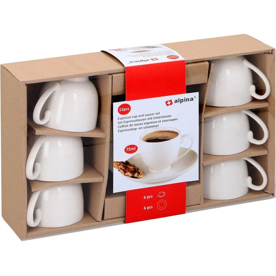 ALPINA Espressotassen 12er Set weiß - 1