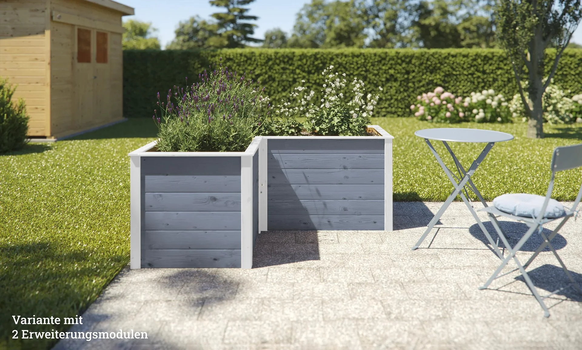 Ergänzungssatz Hochbeet Modular, Wandstärke 21 mm, grau, 67 cm - 0